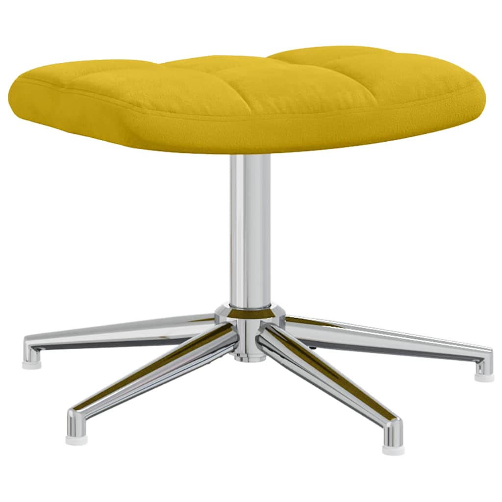 Chaise de relaxation avec tabouret Jaune moutarde Velours - XIOS