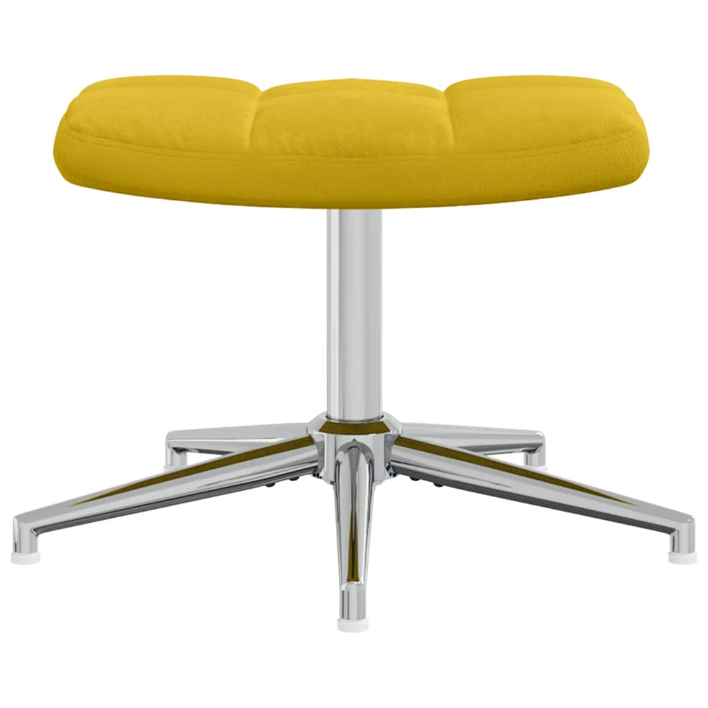 Chaise de relaxation avec tabouret Jaune moutarde Velours - XIOS