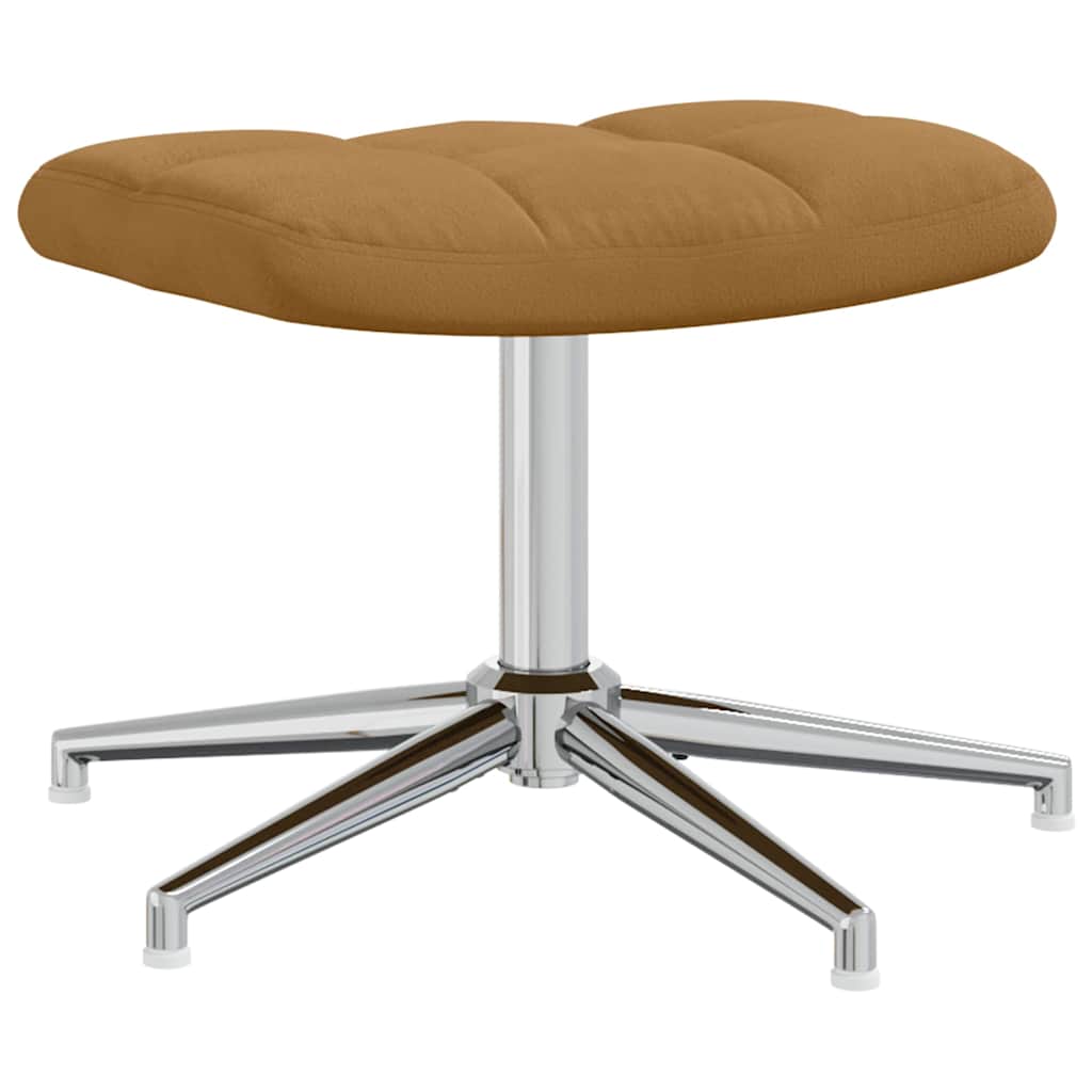 Chaise de relaxation avec tabouret Marron Velours - XIOS