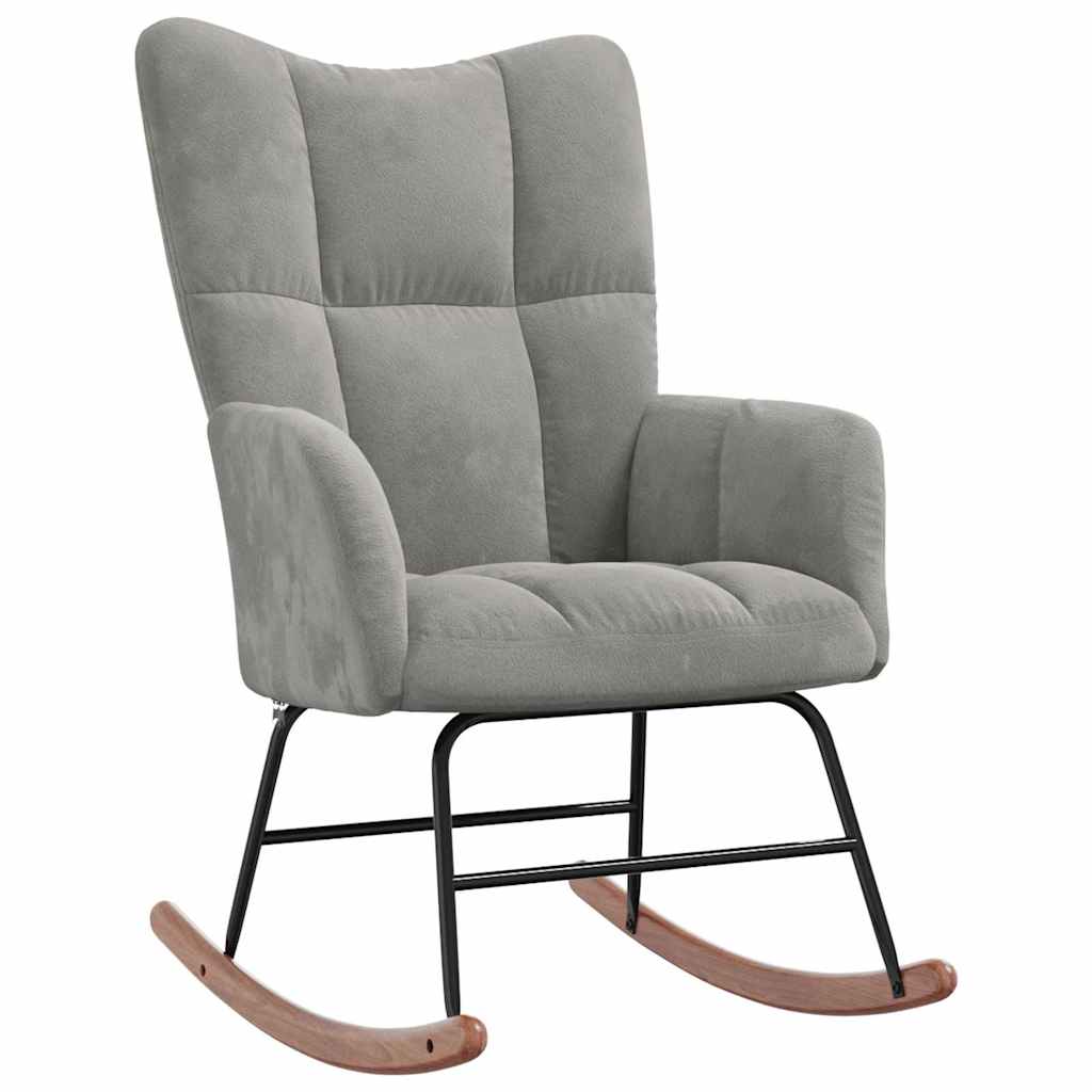 Chaise à bascule Gris clair Velours