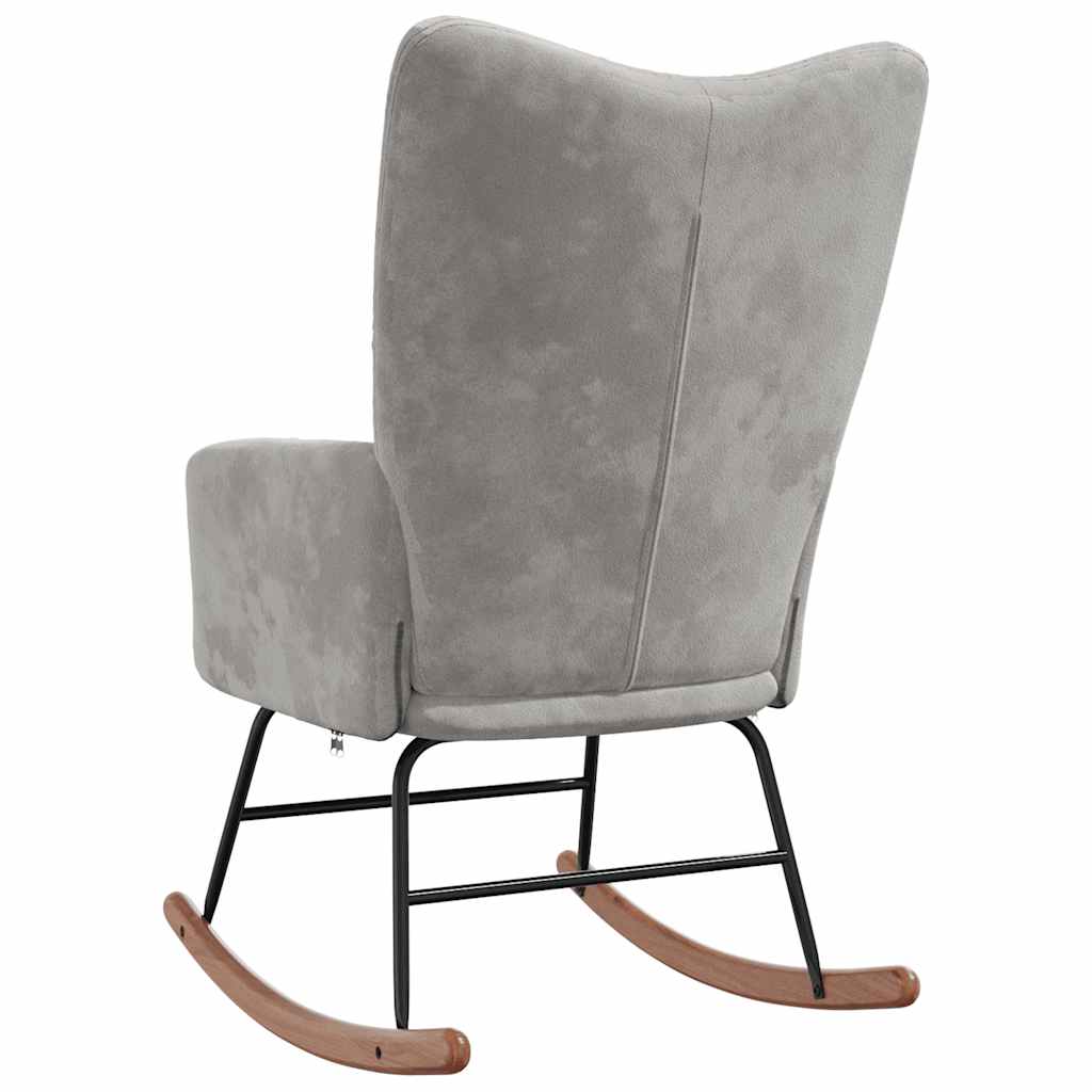 Chaise à bascule Gris clair Velours