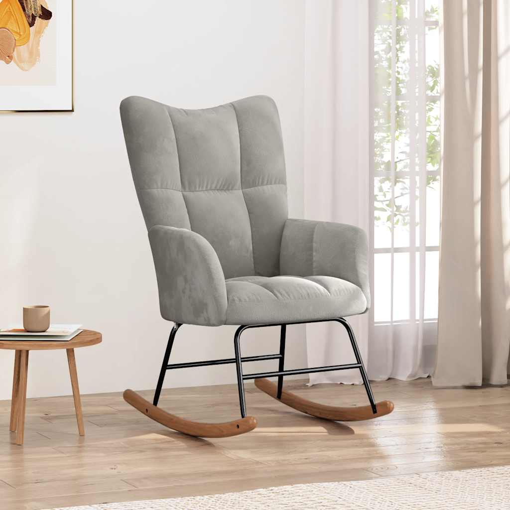 Chaise à bascule Gris clair Velours