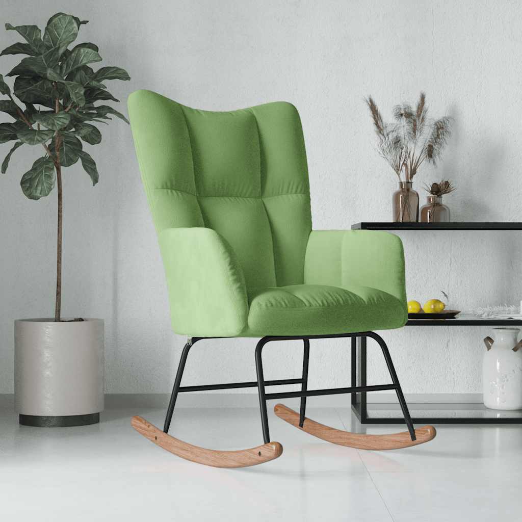 Chaise à bascule Vert clair Velours - XIOS