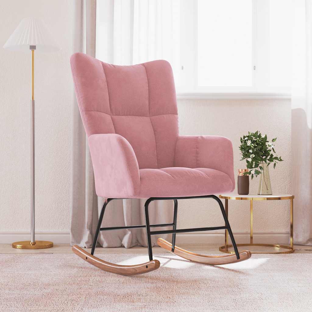 Chaise à bascule Rose Velours - XIOS