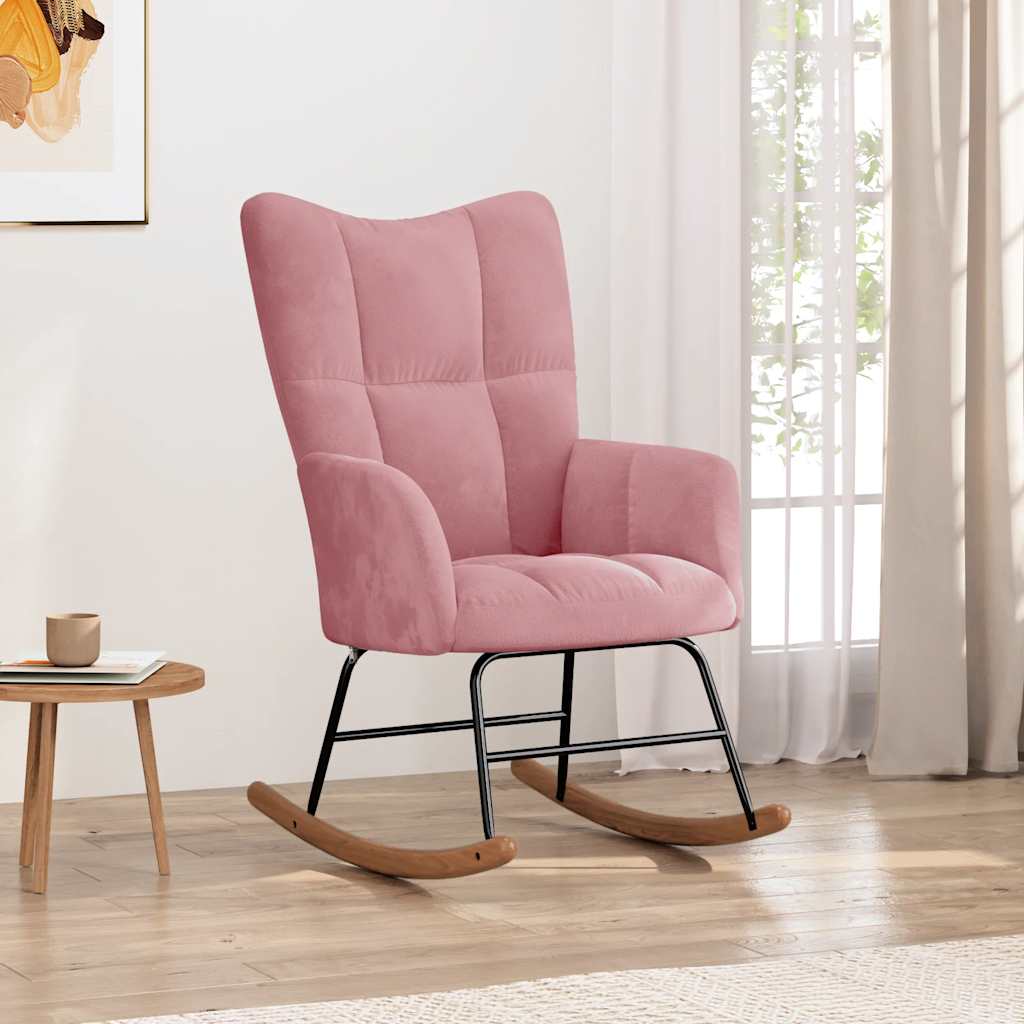 Chaise à bascule Rose Velours - XIOS