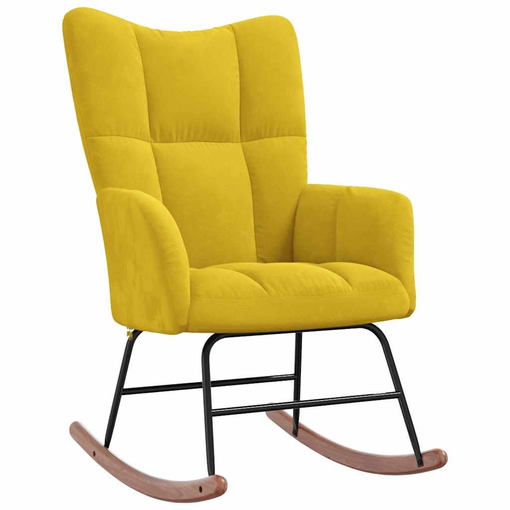 Chaise à bascule Jaune moutarde Velours - XIOS