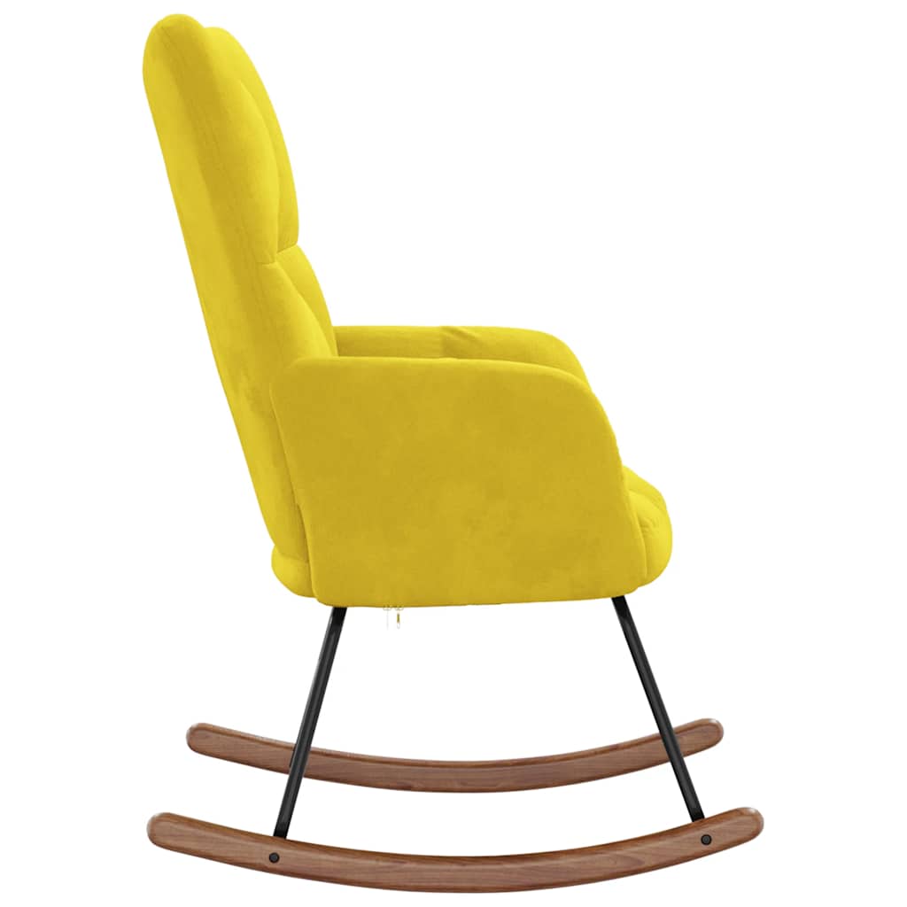 Chaise à bascule Jaune moutarde Velours - XIOS