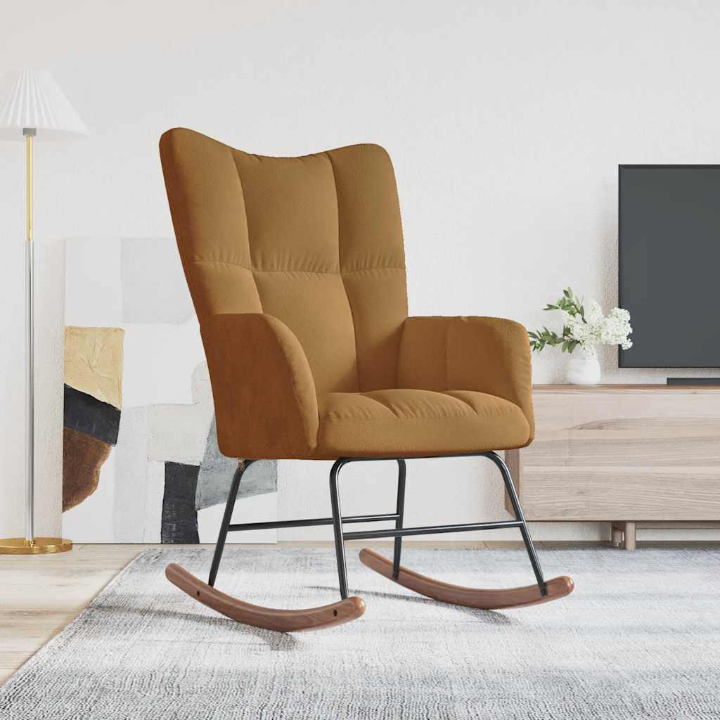 Chaise à bascule Marron Velours