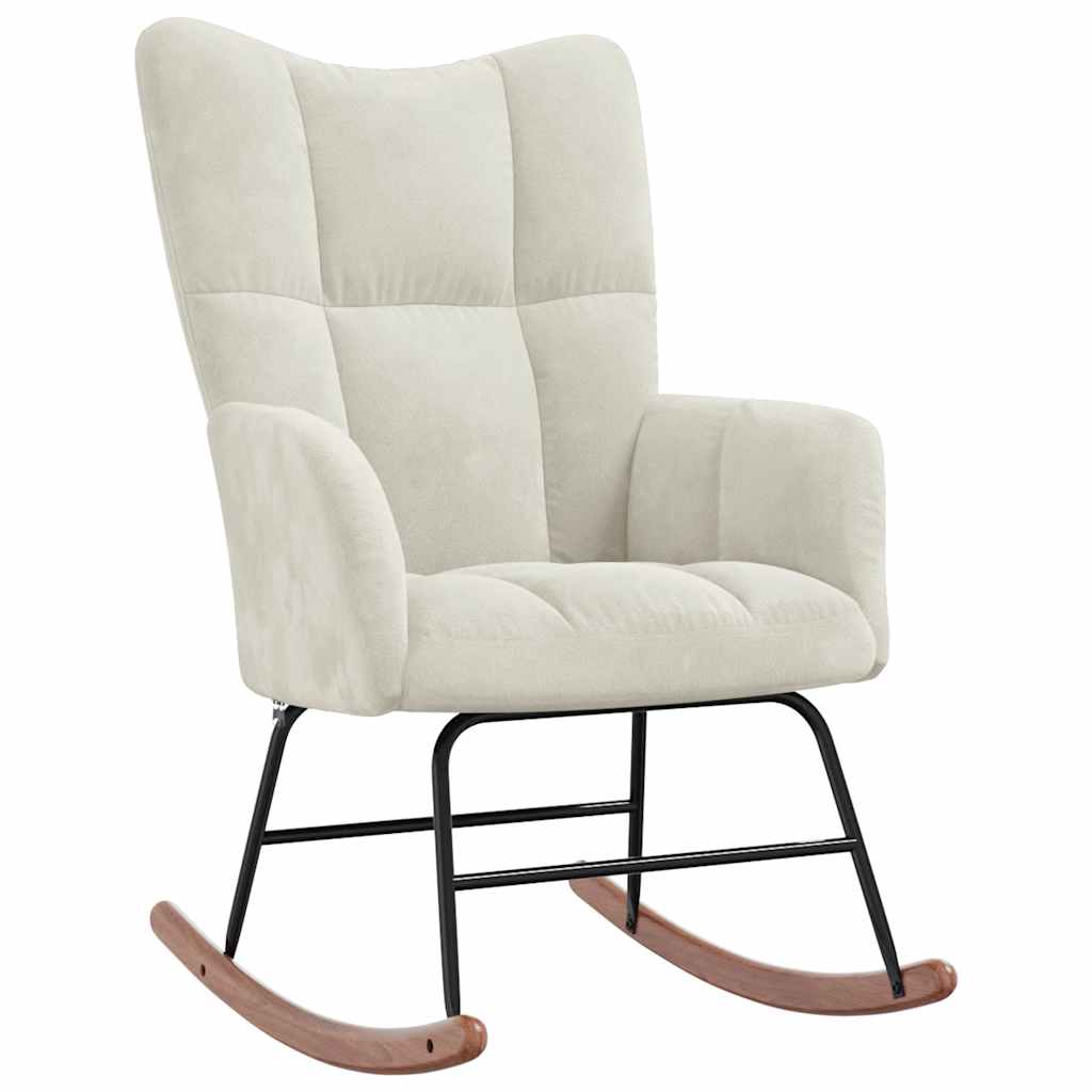 Chaise à bascule Blanc crème Velours - XIOS