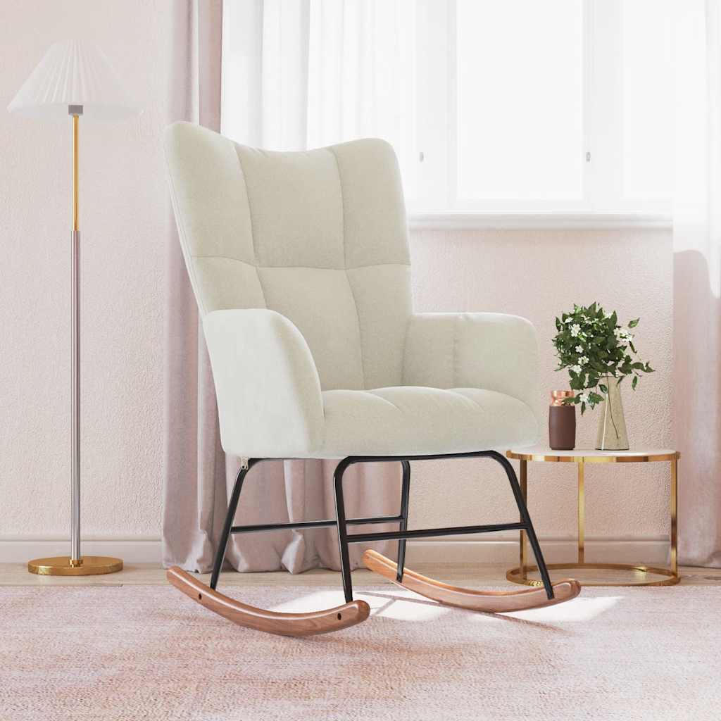 Chaise à bascule Blanc crème Velours - XIOS