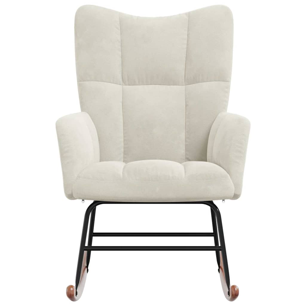 Chaise à bascule Blanc crème Velours - XIOS
