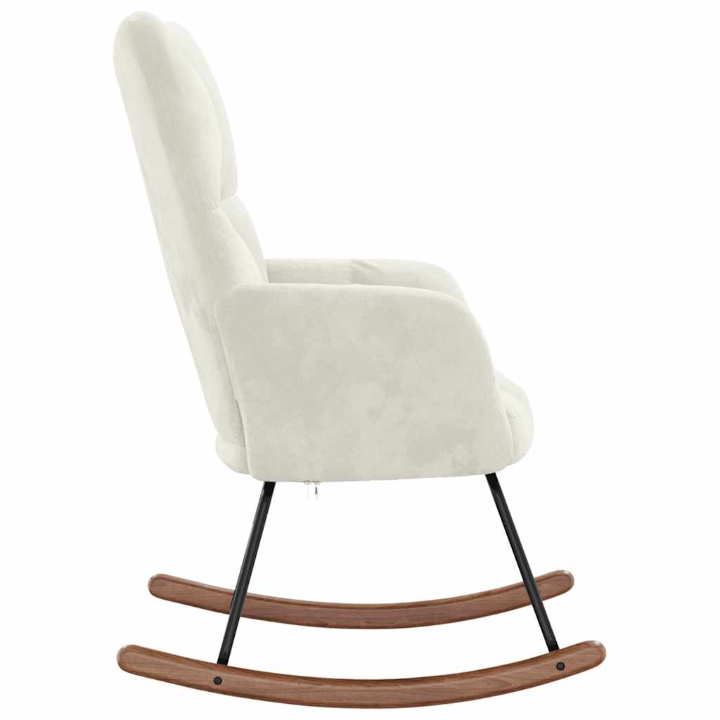 Chaise à bascule Blanc crème Velours - XIOS