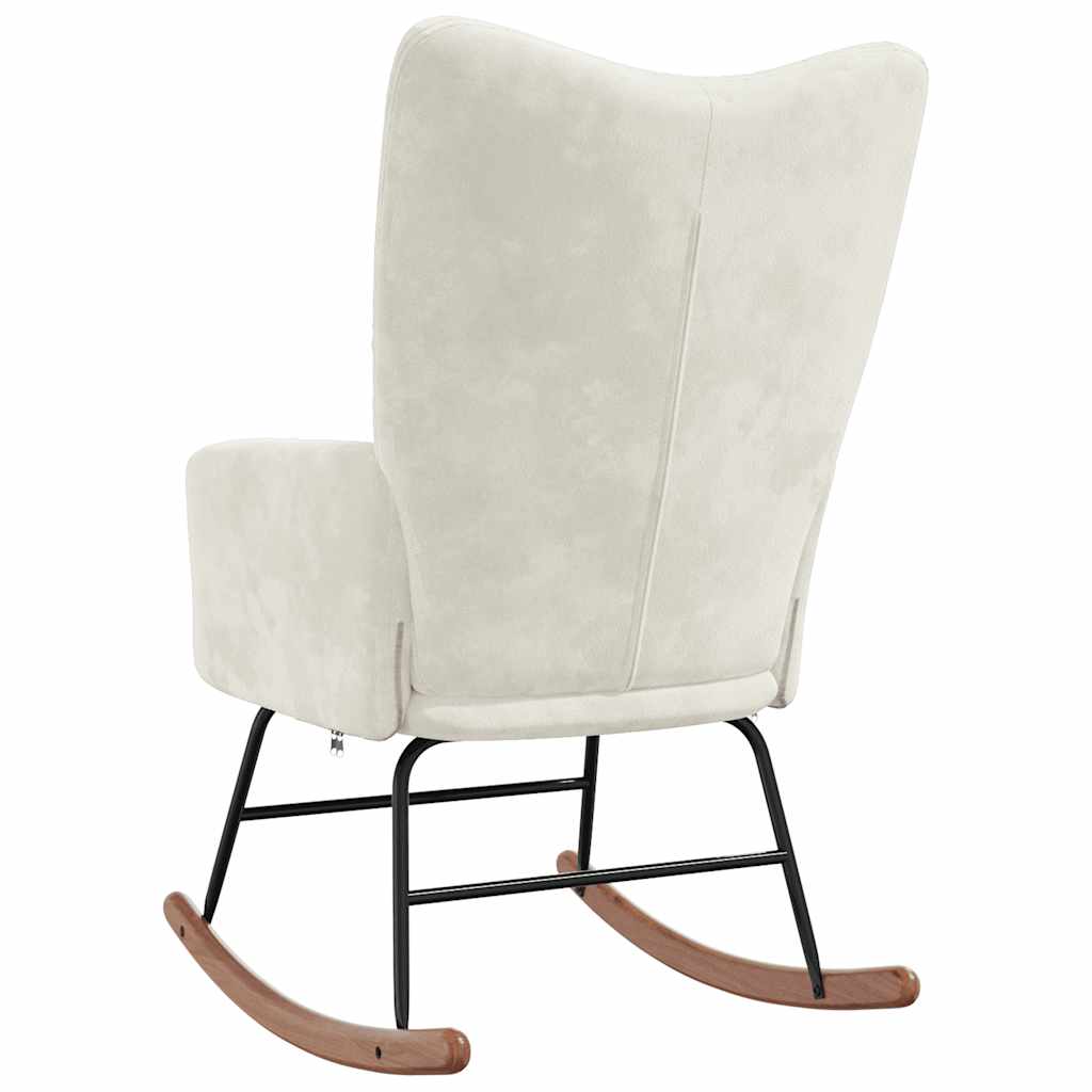 Chaise à bascule Blanc crème Velours - XIOS