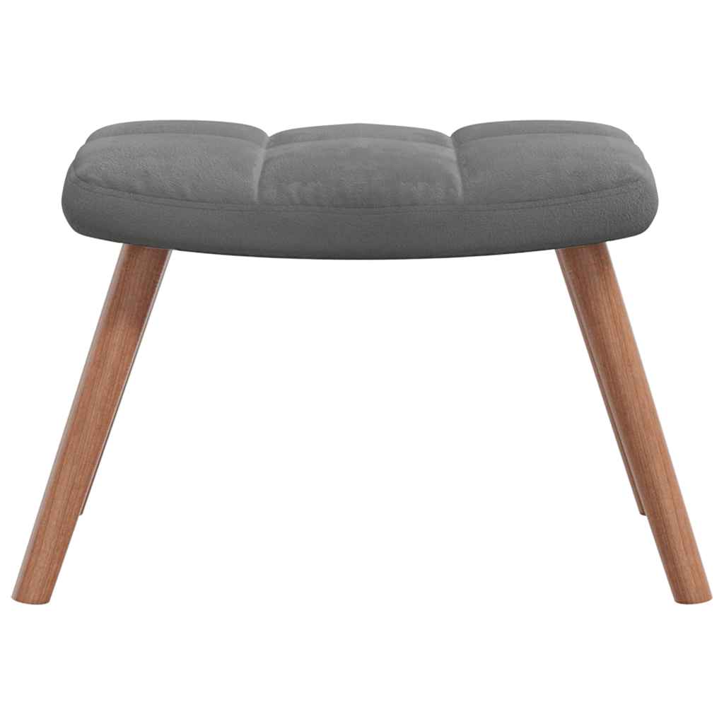 Chaise à bascule avec repose-pied Gris foncé Velours - XIOS