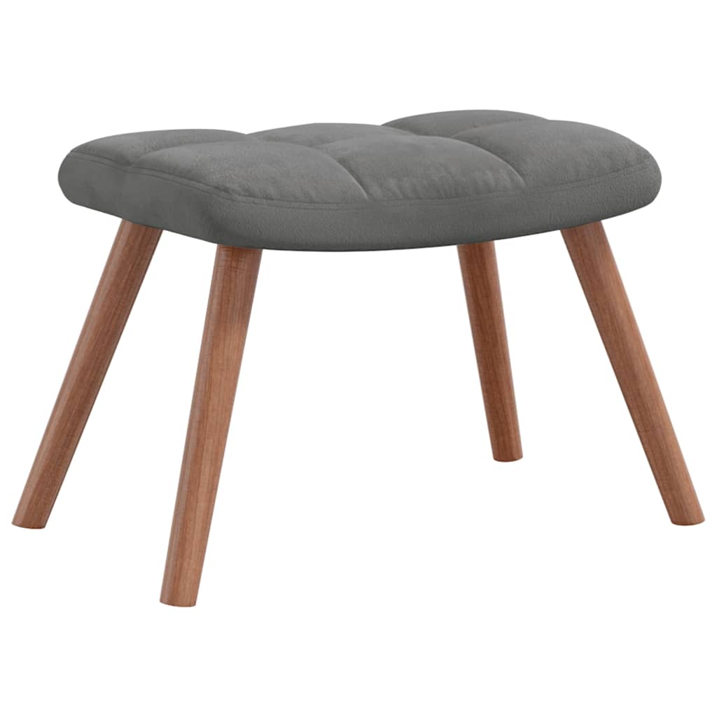 Chaise à bascule avec repose-pied Gris foncé Velours - XIOS