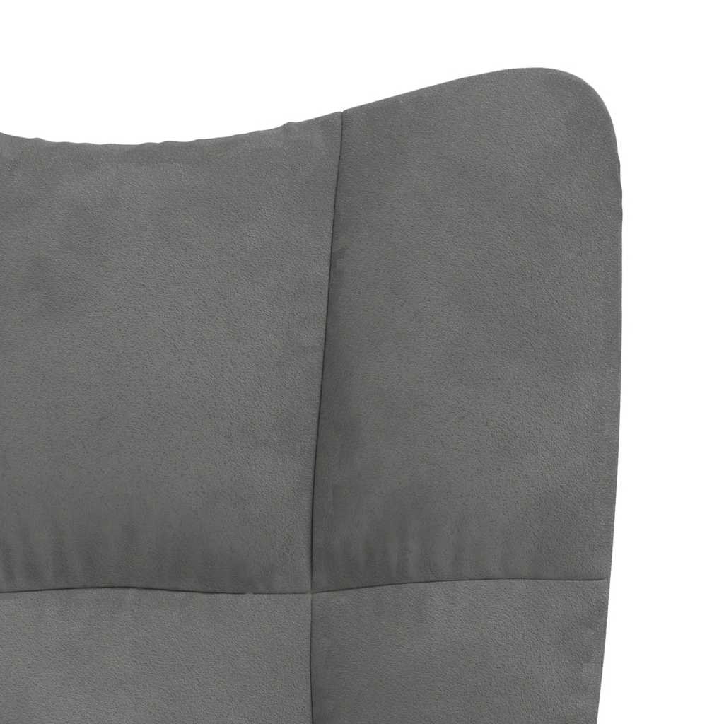 Chaise à bascule avec repose-pied Gris foncé Velours - XIOS