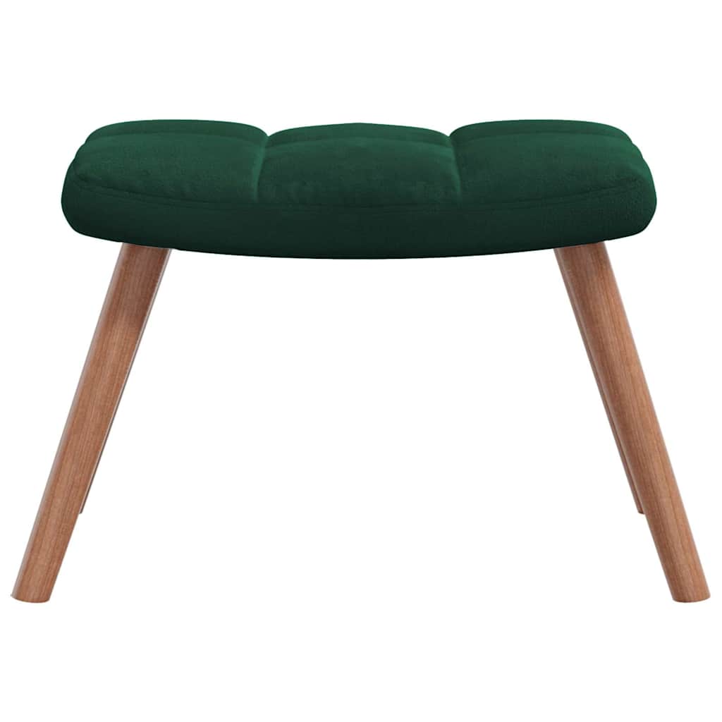 Chaise à bascule avec repose-pied Vert foncé Velours - XIOS
