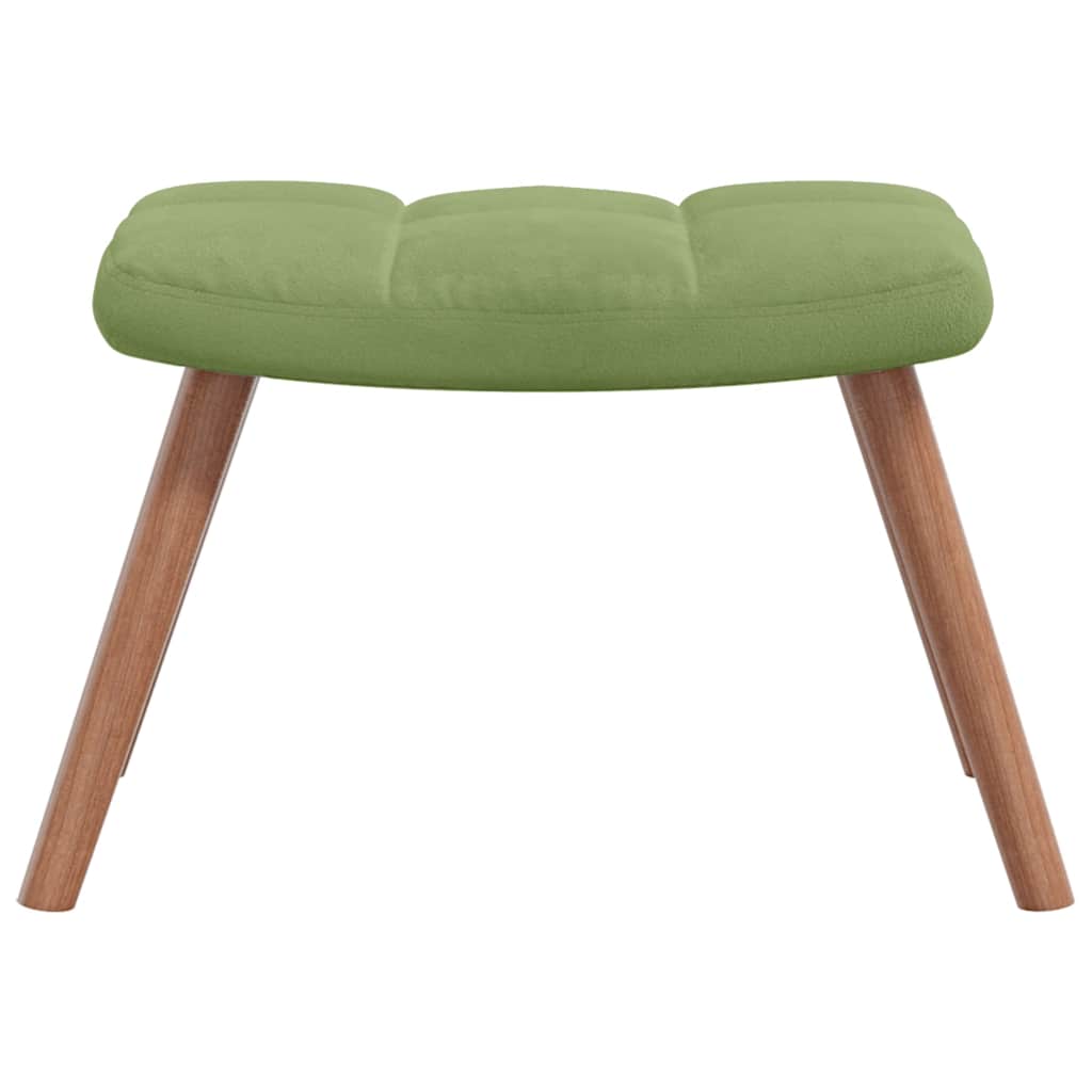 Chaise à bascule avec repose-pied Vert clair Velours - XIOS