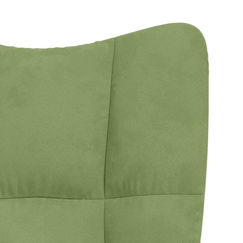 Chaise à bascule avec repose-pied Vert clair Velours - XIOS