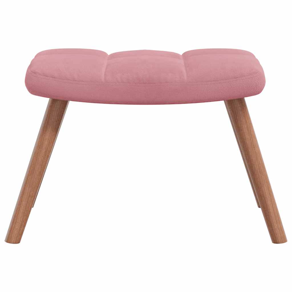 Chaise à bascule avec repose-pied Rose Velours - XIOS