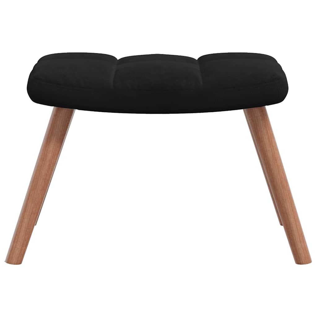 Chaise à bascule avec repose-pied Noir Velours - XIOS