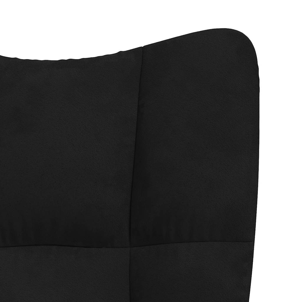 Chaise à bascule avec repose-pied Noir Velours - XIOS
