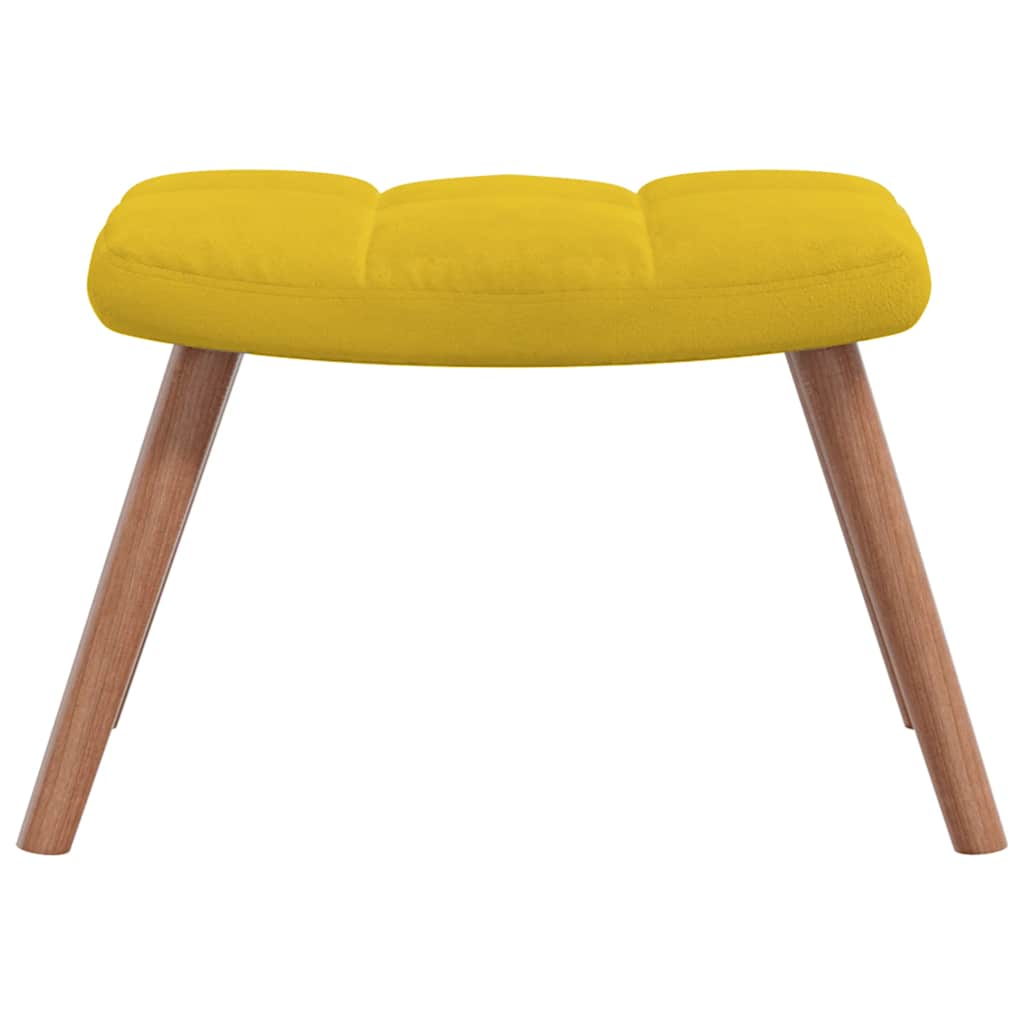 Chaise à bascule avec repose-pied Jaune moutarde Velours - XIOS