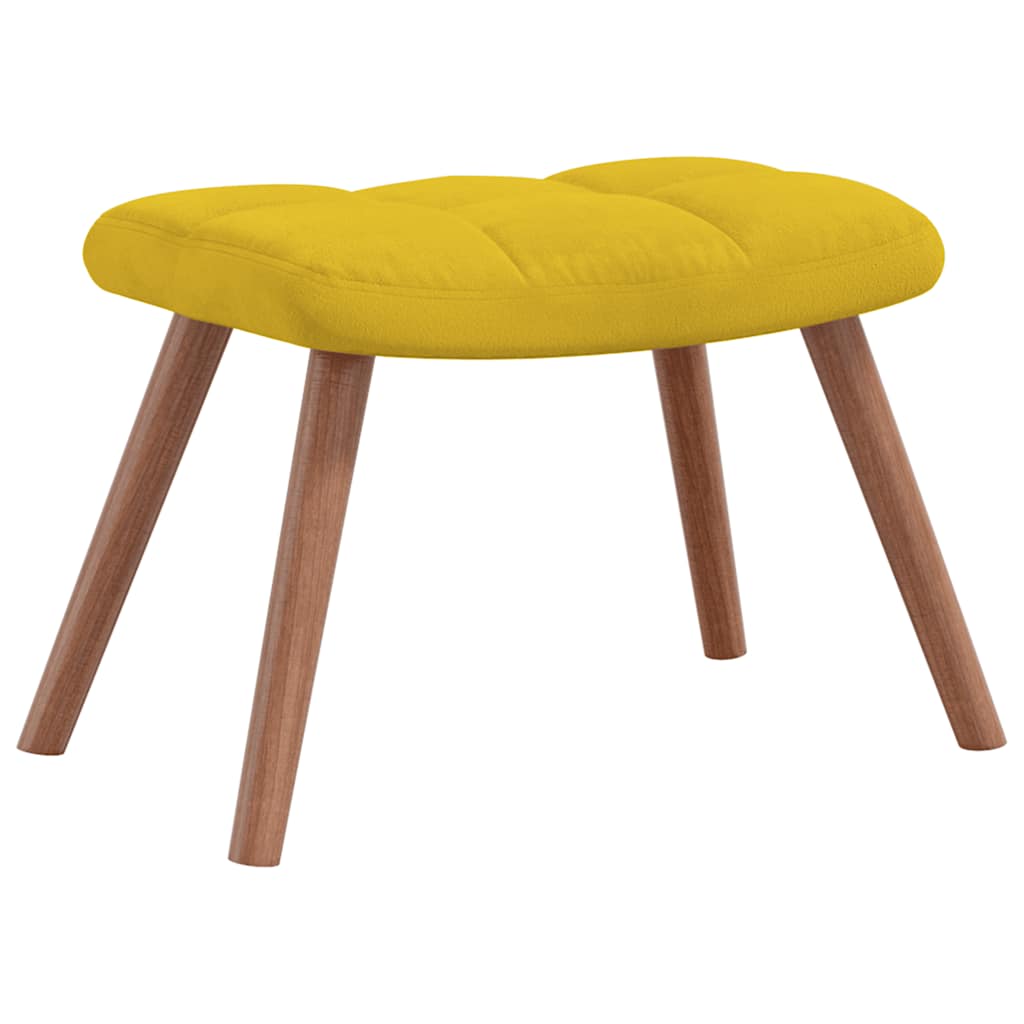 Chaise à bascule avec repose-pied Jaune moutarde Velours - XIOS