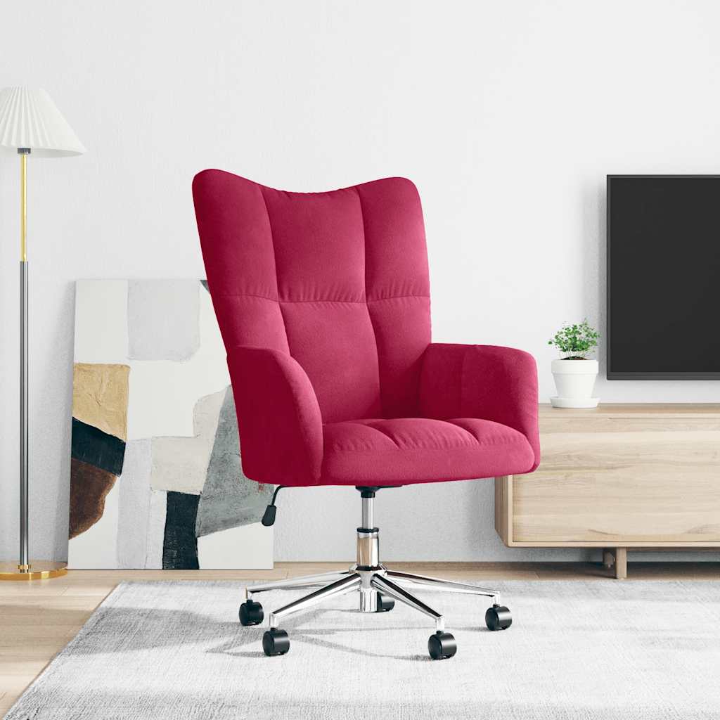 Chaise de relaxation Rouge bordeaux Velours
