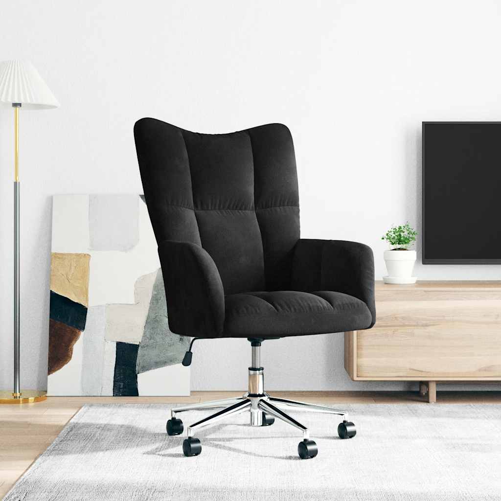 Chaise de relaxation Noir Velours - XIOS