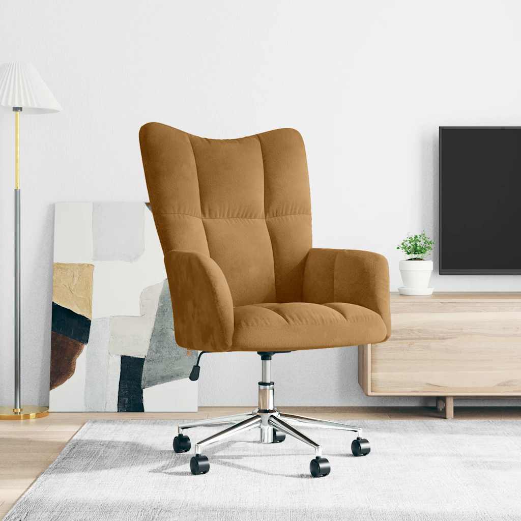 Chaise de relaxation Marron Velours
