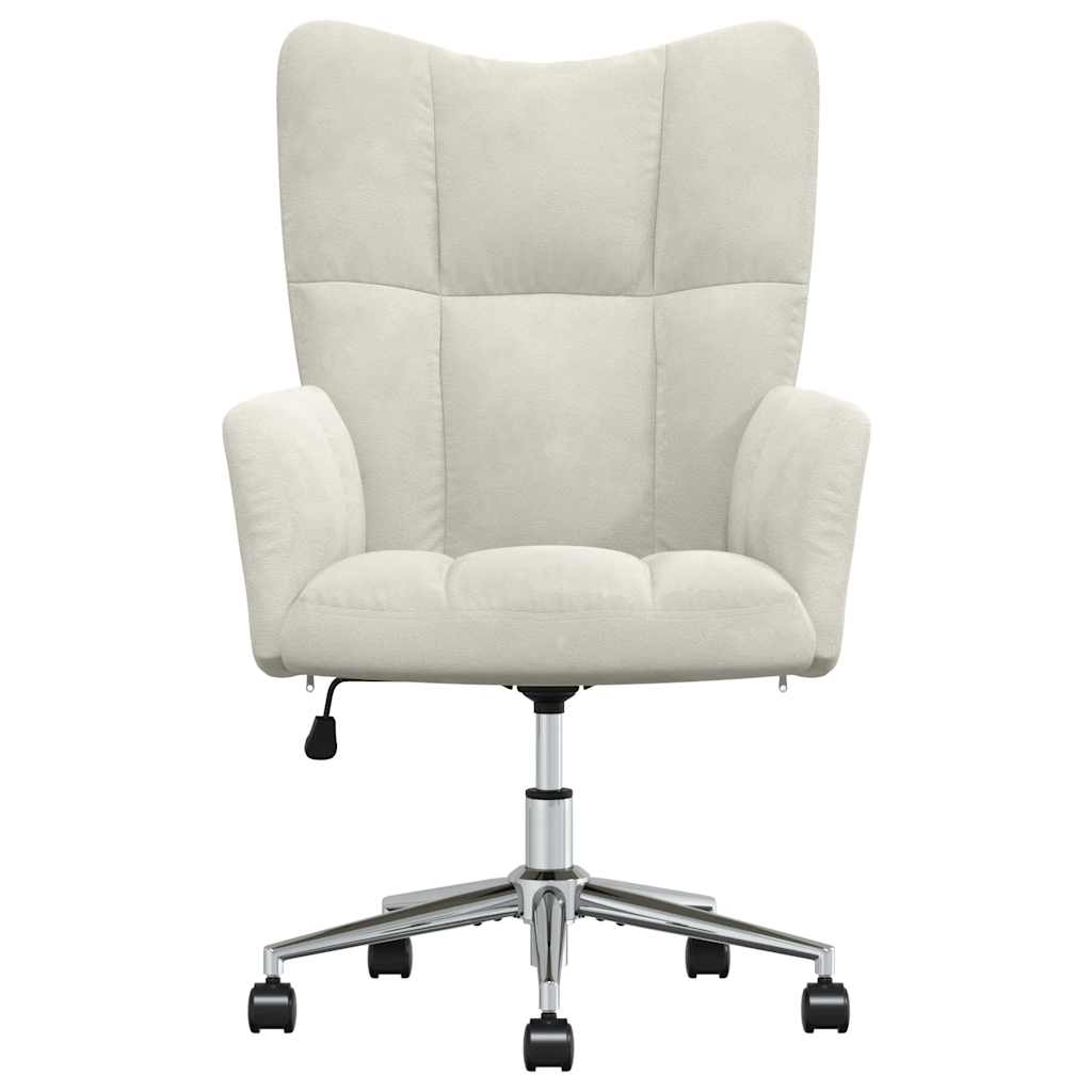 Chaise de relaxation Blanc crème Velours - XIOS