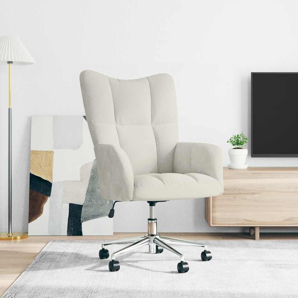 Chaise de relaxation Blanc crème Velours - XIOS