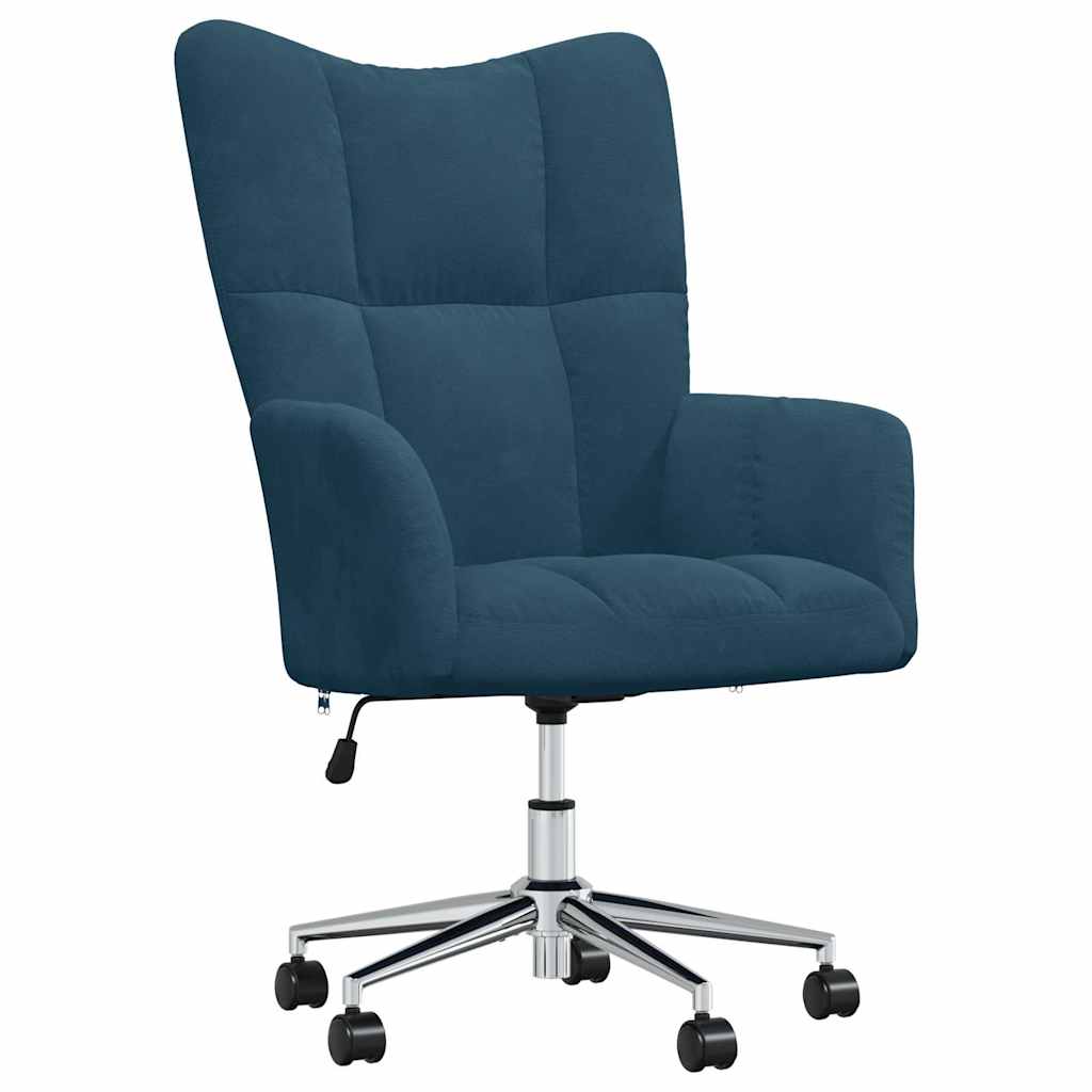 Chaise de relaxation Bleu Velours