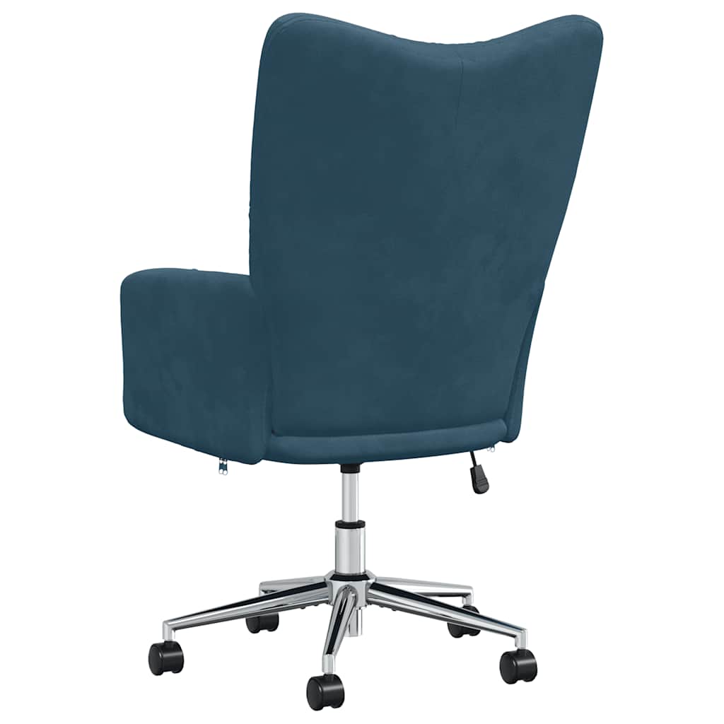 Chaise de relaxation Bleu Velours