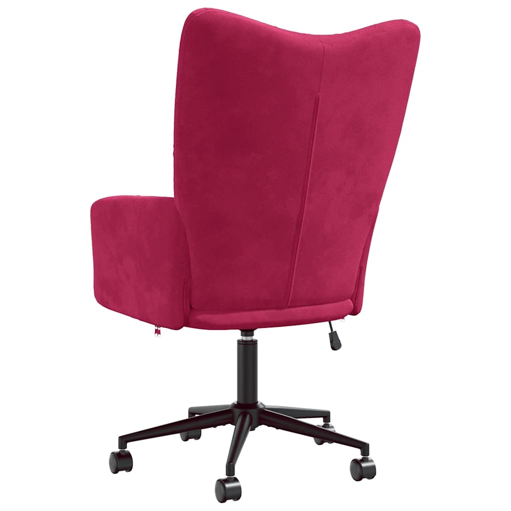 Chaise de relaxation Rouge bordeaux Velours - XIOS