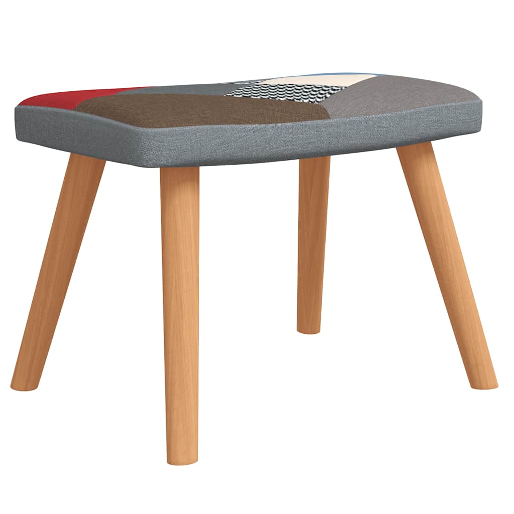 Chaise de relaxation avec repose-pied Patchwork Tissu - XIOS