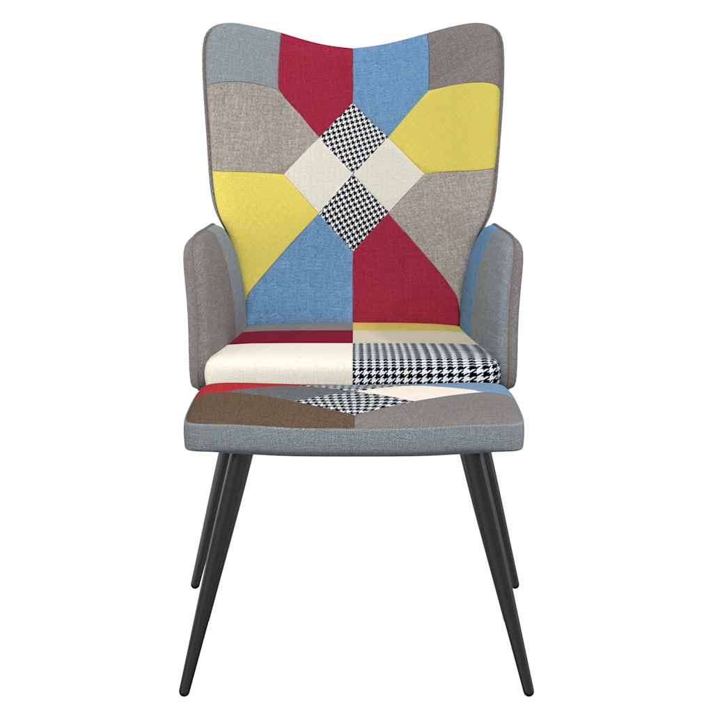 Chaise de relaxation avec tabouret Patchwork Tissu - XIOS