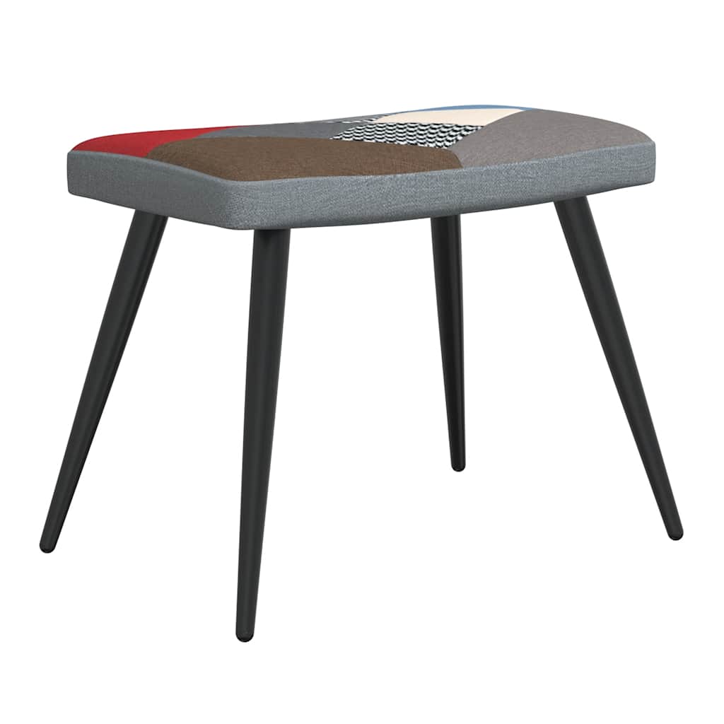 Chaise de relaxation avec tabouret Patchwork Tissu - XIOS