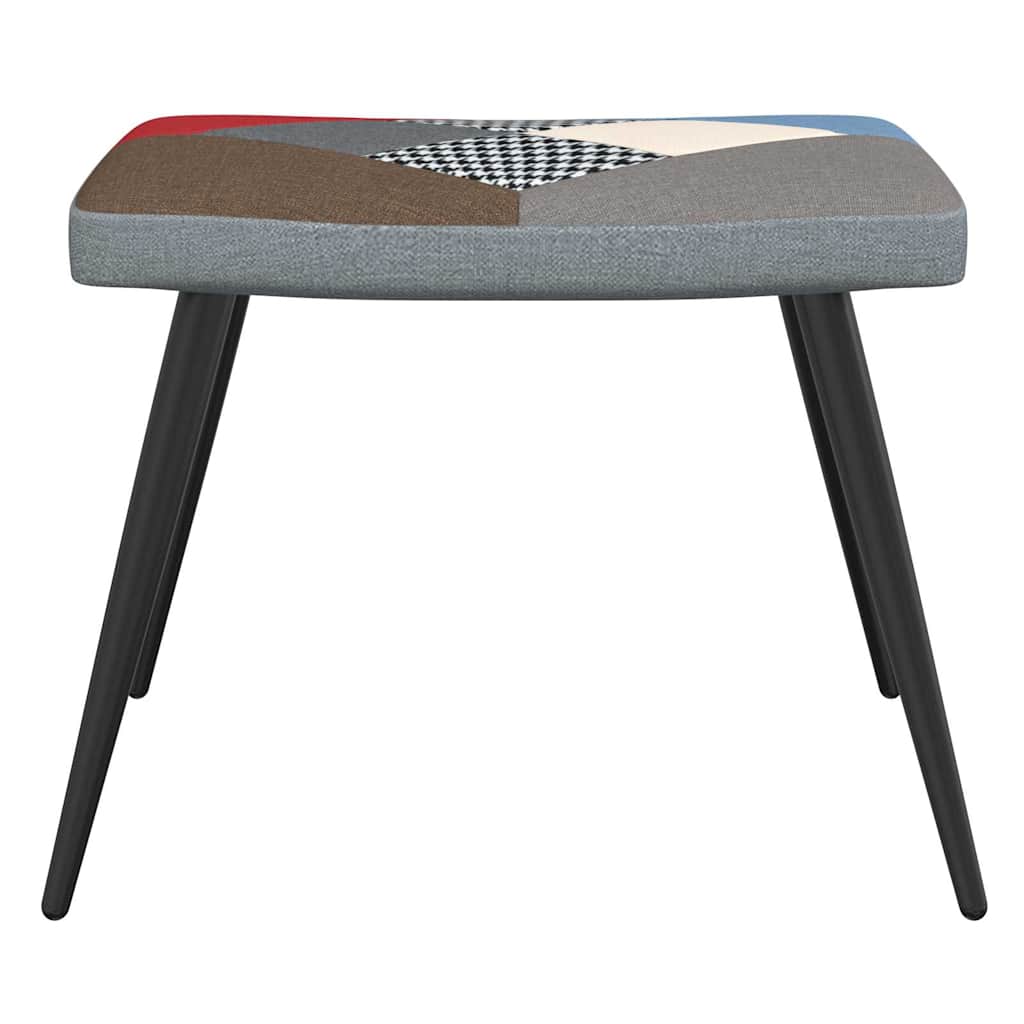 Chaise de relaxation avec tabouret Patchwork Tissu