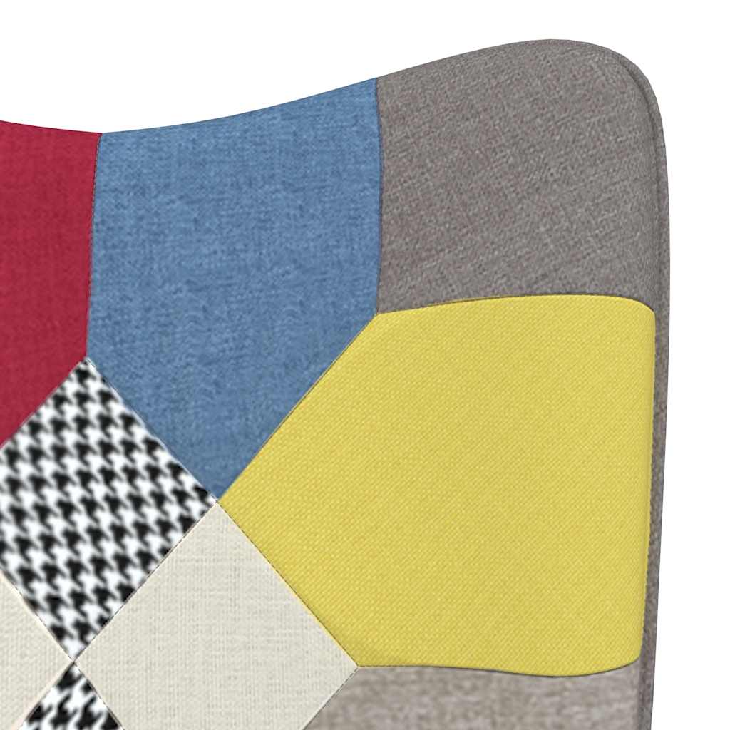 Chaise de relaxation avec tabouret Patchwork Tissu