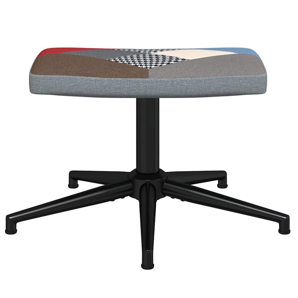 Chaise de relaxation avec repose-pied Patchwork Tissu - XIOS