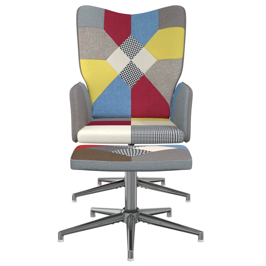 Chaise de relaxation avec tabouret Patchwork Tissu - XIOS