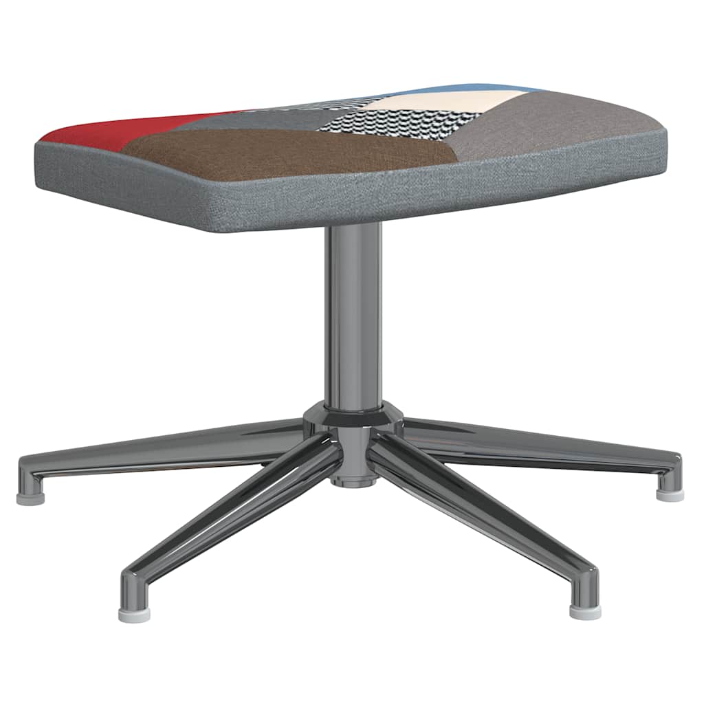 Chaise de relaxation avec tabouret Patchwork Tissu - XIOS