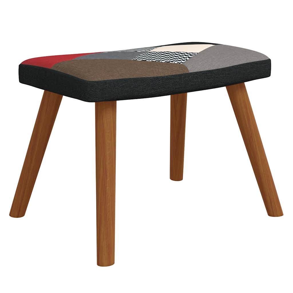 Chaise de relaxation avec repose-pied Patchwork Tissu