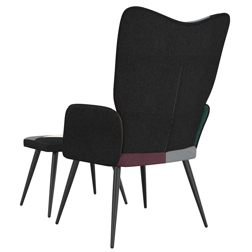 Chaise de relaxation avec tabouret Patchwork Tissu - XIOS