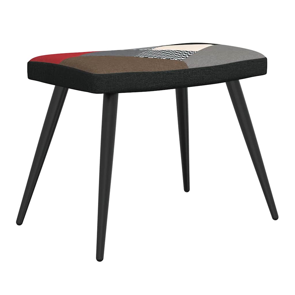 Chaise de relaxation avec tabouret Patchwork Tissu - XIOS