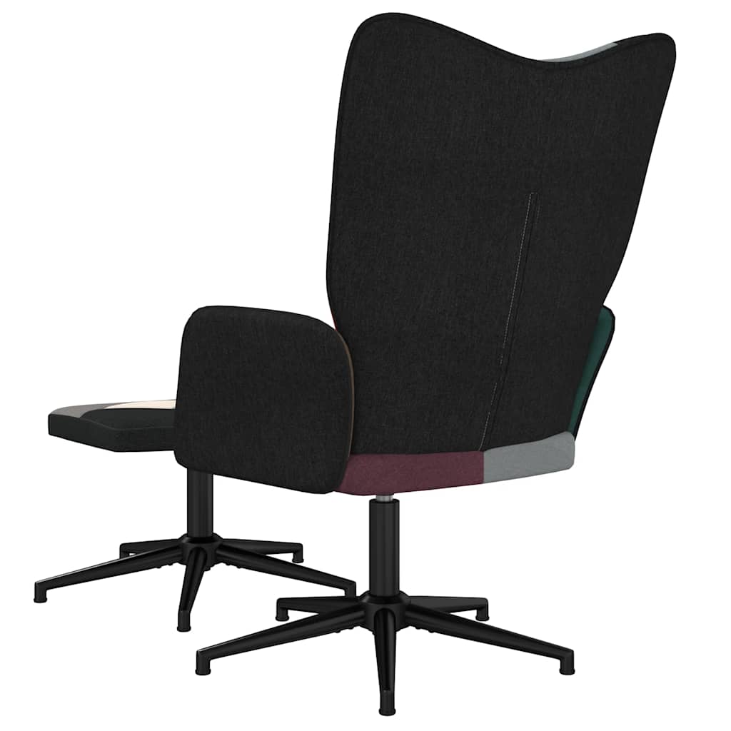 Chaise de relaxation avec tabouret Patchwork Tissu - XIOS