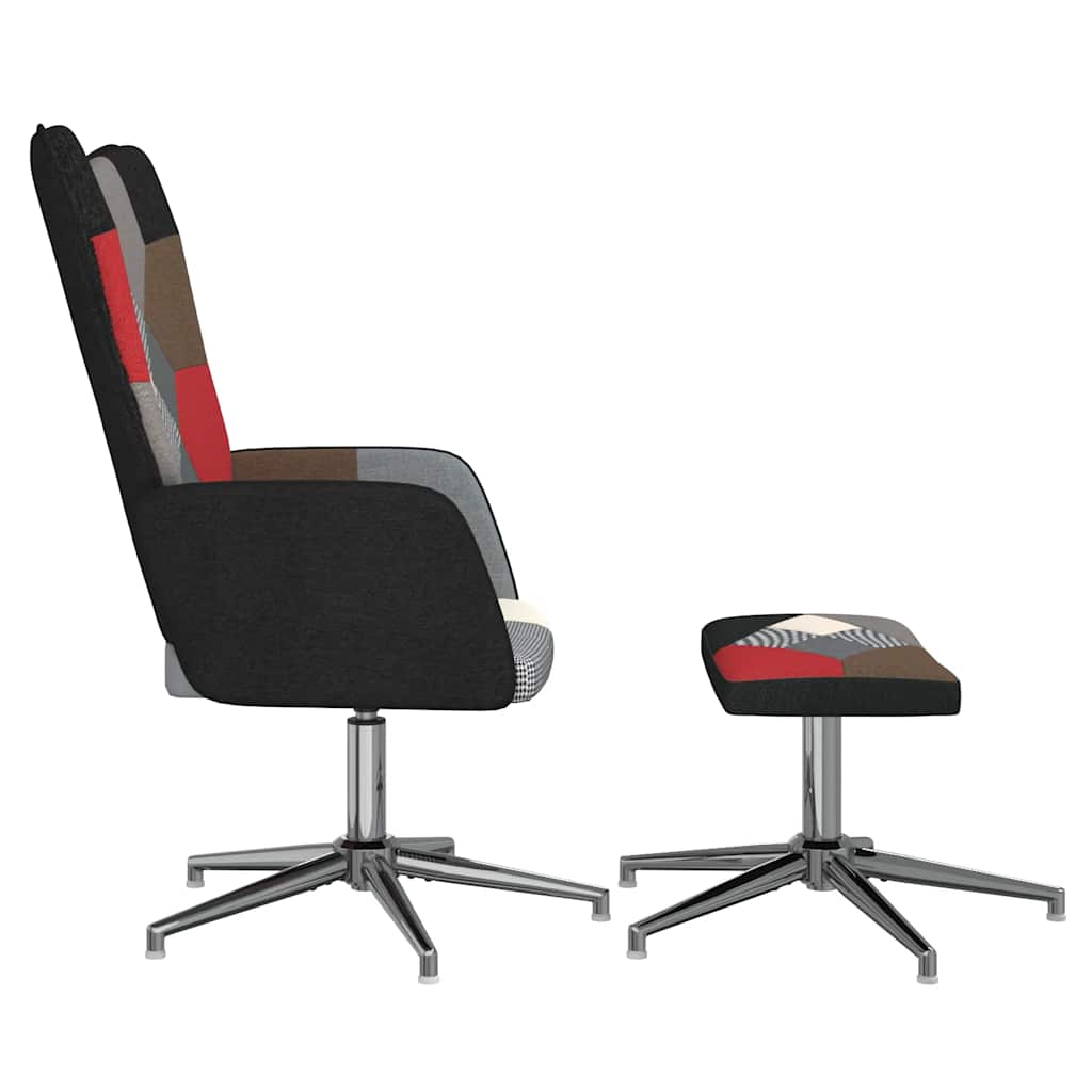 Chaise de relaxation avec tabouret Patchwork Tissu - XIOS