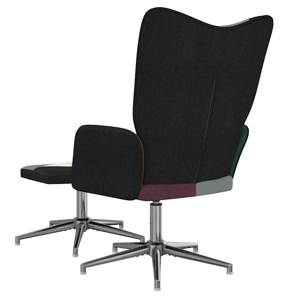 Chaise de relaxation avec tabouret Patchwork Tissu - XIOS